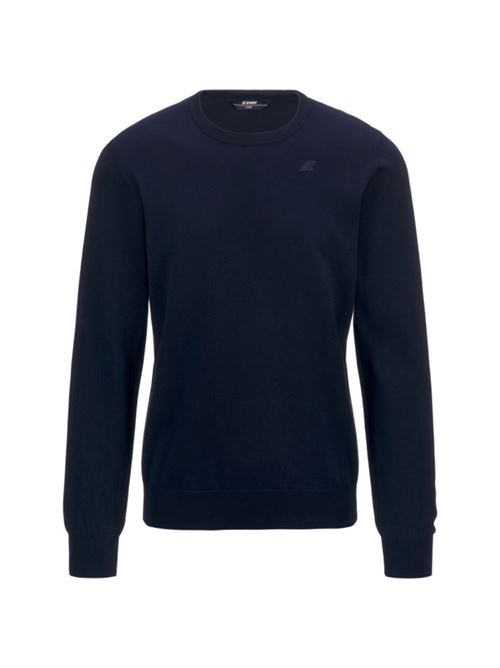 maglione uomo girocollo cotone navy K-WAY | K4122YWK89
